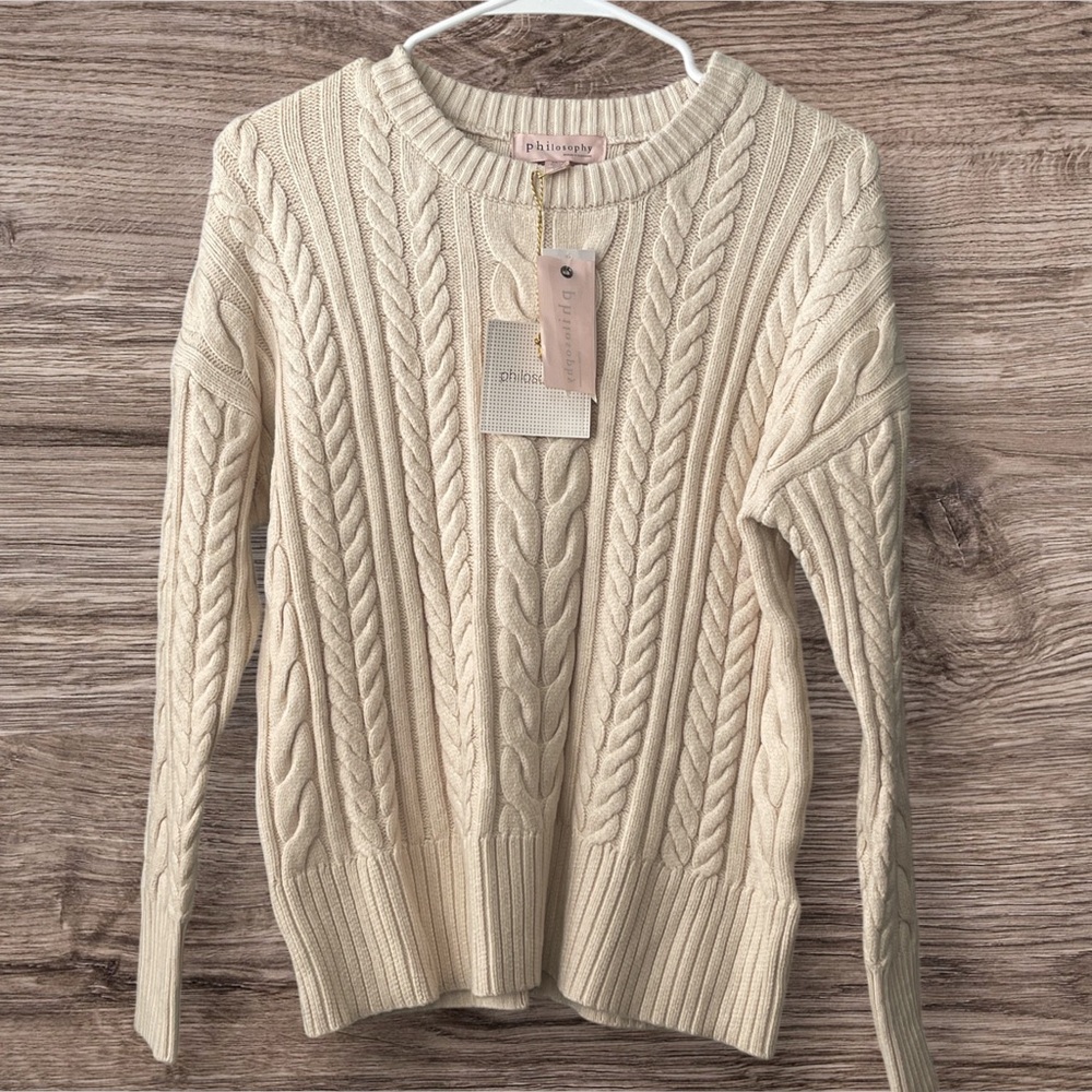 NWT PHILOSOPHY CABLE SWEATER